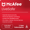 McAfee LiveSafe – Unlimited Device – 1 Year
