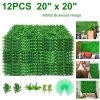 VEVOR Artificial Boxwood Panel UV 20″ X 20″ Boxwood Hedge Wall Panels, Artificial Grass Backdrop Wall 4 cm Green Grass Wall, Fake Hedge for Decor Privacy Fence Indoor, Outdoor Garden Backyard (12Pack)