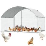 VEVOR Metal Chicken Coop Walk-in Chicken Run with Waterproof Cover 9.8×6.5×6.5ft