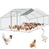 VEVOR Large Metal Chicken Coop, 9.8×19.3×6.5 ft Walk-in Chicken Runs for Yard with Cover, Spire Roof Hen House with Security Lock for Outdoor and Backyard, Farm, Duck Rabbit Cage Poultry Pen