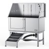 VEVOR 1.57M Pet Dog Bathing Station w/Ramp, Professional Stainless Steel Dog Grooming Tub w/ Soap Box, Faucet,Rich Accessory,Bathtub for Large,Medium,Small Pets, Washing Sink for Home(Left)