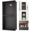VEVOR 33.02 x 63.5 cm No Tile Shower Niche 304 Stainless Steel, Wall-Inserted Niche Recessed Double Shelves, Sealed Waterproof Rust-Resistant Modern Niche for Shower or Soap Storage Bathroom