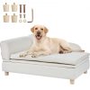 VEVOR Pet Sofa, Dog Couch for Large-Sized Dogs and Cats, Soft Velvety Dog Sofa Bed, 110 lbs Loading Cat Sofa, White