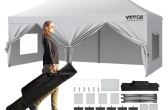 VEVOR Pop Up Canopy Tent Outdoor Gazebo Tent 10x20FT with Sidewalls & Bag White