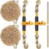 VEVOR Ratchet Chain Binder 2PCS, 3/8″-1/2″ Heavy Duty Load Binders, with G80 Chains 12000 lbs Secure Load Limit, Labor-saving Anti-skid Handle, Tie Down Hauling Chain Binders for Flatbed Truck Trailer