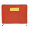 VEVOR Welding Screen with Frame, 6′ x 8′ Welding Curtain Screens, Flame-Resistant Vinyl Welding Protection Screen with 4 Swivel Wheels (2 Lockable) & Transparent Window for Workshop/Industrial, Red