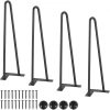 VEVOR 406.4MM Hairpin Furniture Legs, Metal Home DIY Projects for Nightstand, Coffee Table, Desk, 226.8KG Load Capacity with Rubber Floor Protectors, Metal Heavy Duty Sturdy Modern Table Legs, 4PCS