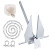 VEVOR Fluke Style Anchor Kit, 8.5 LBS Hot-Dipped Galvanized Steel Fluke Anchor with 7.9′ Chain, 75′ Rope and Two 0.4″ Shackles, Marine Boat Anchor for Small Vessels Under 18′, Seas, Rivers and Shores