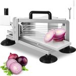 VEVOR Commercial Tomato Slicer, 3/16 inch Tomato Cutter Slicer, Stainless Steel Heavy Duty Tomato Slicer Machine, Manual Tomato Slicer with Non-slip Feet, for Cutting Tomatoes, Cucumbers, Bananas