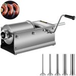 VEVOR Sausage Stuffer Machine 3L Stainless Steel Sausage Filler Horizontal Manual Sausage Meat Stuffer Machine for Making Hot Dog Sausages Bratwurst Suitable for Home and Commercial Use