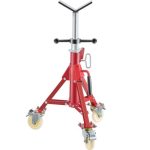 VEVOR Pipe Stand Fold-a-Jack V-Head 23.6″-42.5″ Height 12″ Pipe 882 lb w/Casters