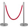 VEVOR Crowd Control Stanchion Stanchion Set 2 Pieces Set with Red Velvet Rope