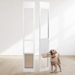 VEVOR Dog Door for Sliding Glass Door 75 7/8″-80 11/16″ Adjustable Height L