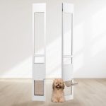 VEVOR Dog Door for Sliding Glass Door 75 7/8″-80 11/16″ Adjustable Height M
