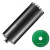 VEVOR Core Drill Bit, 4″ Wet/Dry Diamond Core Drill Bits for Brick and Block, Concrete Core Drill Bit with Pilot Bit Adapter and Saw Blade, 9.5″ Drilling Depth, 5/8″-11 Inner Thread, Laser Welding