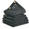 VEVOR Dump Truck Mesh Tarp, 7 x 22 ft, PVC Coated Black Heavy Duty Cover with 5.5″ 18oz Double Pocket, Brass Grommets, Reinforced Double Needle Stitch Webbing Fits Manual or Electric Dump Truck System