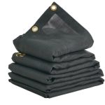 VEVOR Dump Truck Mesh Tarp, 7 x 22 ft, PVC Coated Black Heavy Duty Cover with 5.5″ 18oz Double Pocket, Brass Grommets, Reinforced Double Needle Stitch Webbing Fits Manual or Electric Dump Truck System