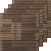 VEVOR Carpet Tiles Reusable, 24″x 24″Carpet Squares With Padding Attached, Soft Padded Carpet Tiles, Easy Install DIY for Bedroom Living Room (24Tiles, Mixed Brown)