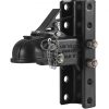 VEVOR Adjustable Trailer Coupler and 5-Position Channel Bracket Kit, 2-5/16″ Hitch Ball, 15000 lbs Capacity, Heavy Duty Cast Channel-Mount Coupler, for Towing Camper, Pickup Truck, SUV, Black Coating