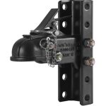 VEVOR Adjustable Trailer Coupler and 5-Position Channel Bracket Kit, 2-5/16″ Hitch Ball, 15000 lbs Capacity, Heavy Duty Cast Channel-Mount Coupler, for Towing Camper, Pickup Truck, SUV, Black Coating