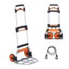 VEVOR Folding Hand Truck, 309 lbs Load Capacity, Aluminum Portable Cart, Convertible Hand Truck and Dolly with Telescoping Handle and PP+TPR Wheels, Ultra Lightweight Super Strong for Moving Warehouse