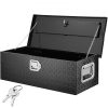VEVOR Heavy Duty Aluminum Truck Bed Tool Box, Diamond Plate Tool Box with Side Handle and Lock Keys, Storage Tool Box Chest Box Organizer for Pickup, Truck Bed, RV, Trailer, 30″x13″x9.6″, Black