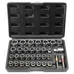 VEVOR Bolt Extractor Set, 29-Piece Bolt and Nut Remover Set, 6mm to 10mm, 13/32″ to 3/4″, CR-MO Steel Extraction Socket Set with Storage Case, for Removing Damaged Rusted Bolts, Nuts and Screws