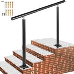 VEVOR Handrail Outdoor Stairs, 4ft, 34 Inch Outdoor Handrail Black Outdoor Stair Railing Adjustable from 0 to 60 Degrees Handrail for Stairs Outdoor Black Aluminum Stair Railing for Garden