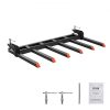 VEVOR Clamp on Debris Forks to 60″ Bucket, 4560 lbs Capacity Heavy Duty Clamp on Pallet Forks Bucket Attachments, Fit for Loader Bucket Skidsteer Tractor to Clean up Fallen Limbs Debris or Yard Wwaste