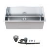 VEVOR Kitchen Sink, 304 Stainless Steel Drop-In Sinks, Undermount Single Bowl Basin with Accessories(Pack of 3), Household Dishwasher Sinks for Workstation, RV, Prep Kitchen, and Bar Sink, 30 inch