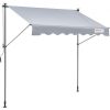 VEVOR Manual Retractable Awning, 78″ Outdoor Retractable Patio Awning Sunshade Shelter, Adjustable Patio Door Window Awning Canopy with 39″ Sun Shade Curtain for Backyard, Garden, Balcony