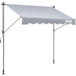 VEVOR Manual Retractable Awning, 78″ Outdoor Retractable Patio Awning Sunshade Shelter, Adjustable Patio Door Window Awning Canopy with 39″ Sun Shade Curtain for Backyard, Garden, Balcony