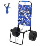 VEVOR Beach Dolly with Big Wheels for Sand, 15.4″ x 15.7″ Cargo Deck, w/ 10″ PE Solid Wheels, 69LBS Loading Capacity Folding Sand Cart, Heavy Duty Cart for Picnic, Camping, Fishing, Beach, Gardening