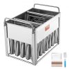 VEVOR Commercial Popsicle Moulds, 40PCS Cylindrical Ice Pop Moulds, Stainless Steel Ice Lolly Popsicle Moulds, Ice Cream Maker Mould Holder with 50PCS Popsicle Sticks & Bags (Single Mould Set – 40PCS)