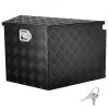 VEVOR Trailer Tongue Box, Aluminum Alloy Diamond Plate Tongue Box Tool Chest, Heavy Duty Trailer Box Storage with Lock and Keys, Utility Trailer Tongue Box for Pickup Truck, RV, Trailer, 33″x19″x18