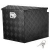 VEVOR Trailer Tongue Box, Aluminum Alloy Diamond Plate Tongue Box Tool Chest, Heavy Duty Trailer Box Storage with Lock and Keys, Utility Trailer Tongue Box for Pickup Truck, RV, Trailer, 29″x16.2″x18