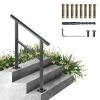 VEVOR Outdoor Handrail 165LBS Load Handrail Outdoor Stairs Aluminum Stair Handrail 36 x 35″ Outdoor Stair Railing Transitional Range from 0 to 50° Staircase Handrail Fits 2-3 Steps with Screw Kit