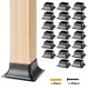VEVOR 101.6×101.6mm Post Base 20Pcs, Internal 91x91mm Heavy Duty Powder-Coated Steel Post Bracket Fit for Standard Wood Post Anchor, Decking Post Base for Deck Porch Handrail Railing Support