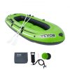VEVOR Inflatable Boat, 4-Person Inflatable Fishing Boat, Strong PVC Portable Boat Raft Kayak, 45.6″ Aluminum Oars, High-Output Pump, Fishing Rod Holders, and 2 Seats, 1100 lb Capacity for Adults, Kids