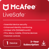 McAfee LiveSafe – 1 Device – 3 Years