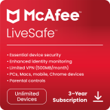 McAfee LiveSafe – Unlimited Device – 3 Years