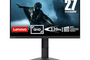 Lenovo G27qe-20 27″ QHD Gaming Monitor with Eyesafe (IPS, 120Hz 1ms, HDMI DP, FreeSync Premium, Tilt/Lift)
