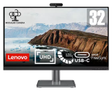 Lenovo L32p-30 32″ 4K UHD Monitor (IPS, 60Hz 4ms, HDMI DP, USB-C, FreeSync, Webcam and Speakers, Tilt)