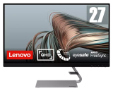Lenovo Q27q-1L 27″ 2K QHD Monitor with Eyesafe (IPS, 75Hz 4ms, HDMI DP, FreeSync, Speakers, Tilt)