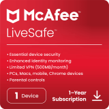 McAfee LiveSafe – 1 Device – 1 Year