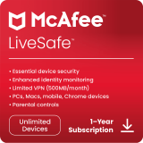 McAfee LiveSafe – Unlimited Device – 1 Year