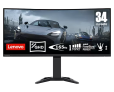 Lenovo G34w-30 34″ Ultrawide QHD Curved Gaming Monitor with EyeSafe (VA, 165Hz 1ms, HDMI DP, Speakers, FreeSync Premium, Tilt/Lift)