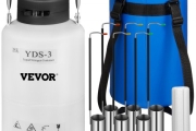 VEVOR 3L Liquid Nitrogen Container Cryogenic Container LN2 Tank Dewar with Straps 6pcs Canisters for Lab