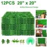 VEVOR Artificial Boxwood Panel UV 20″ X 20″ Boxwood Hedge Wall Panels, Artificial Grass Backdrop Wall 4 cm Green Grass Wall, Fake Hedge for Decor Privacy Fence Indoor, Outdoor Garden Backyard (12Pack)
