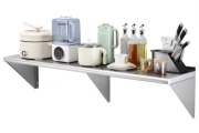 VEVOR 14″ x 60″ Stainless Steel Shelf, Wall Mounted Floating Shelving with Brackets, 400 lbs Load Capacity Commercial Shelves, Heavy Duty Storage Rack for Restaurant, Kitchen, Bar, Home, and Hotel
